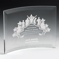 Freestanding Curved Award - Screen Printed (6"x8"x1/4")